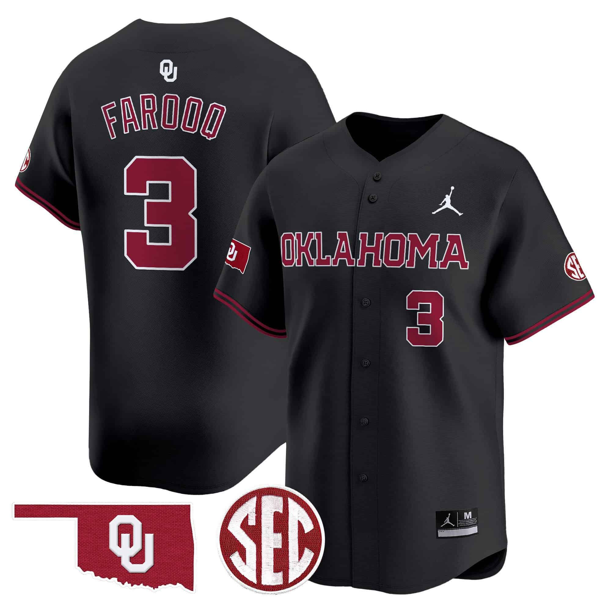 Men Oklahoma Sooners #3 Farooq Black 2024 Vapor Premier Limited NCAA Jersey